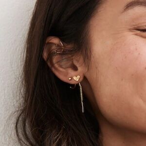 NEW Madewell Threader Heart Earrings
